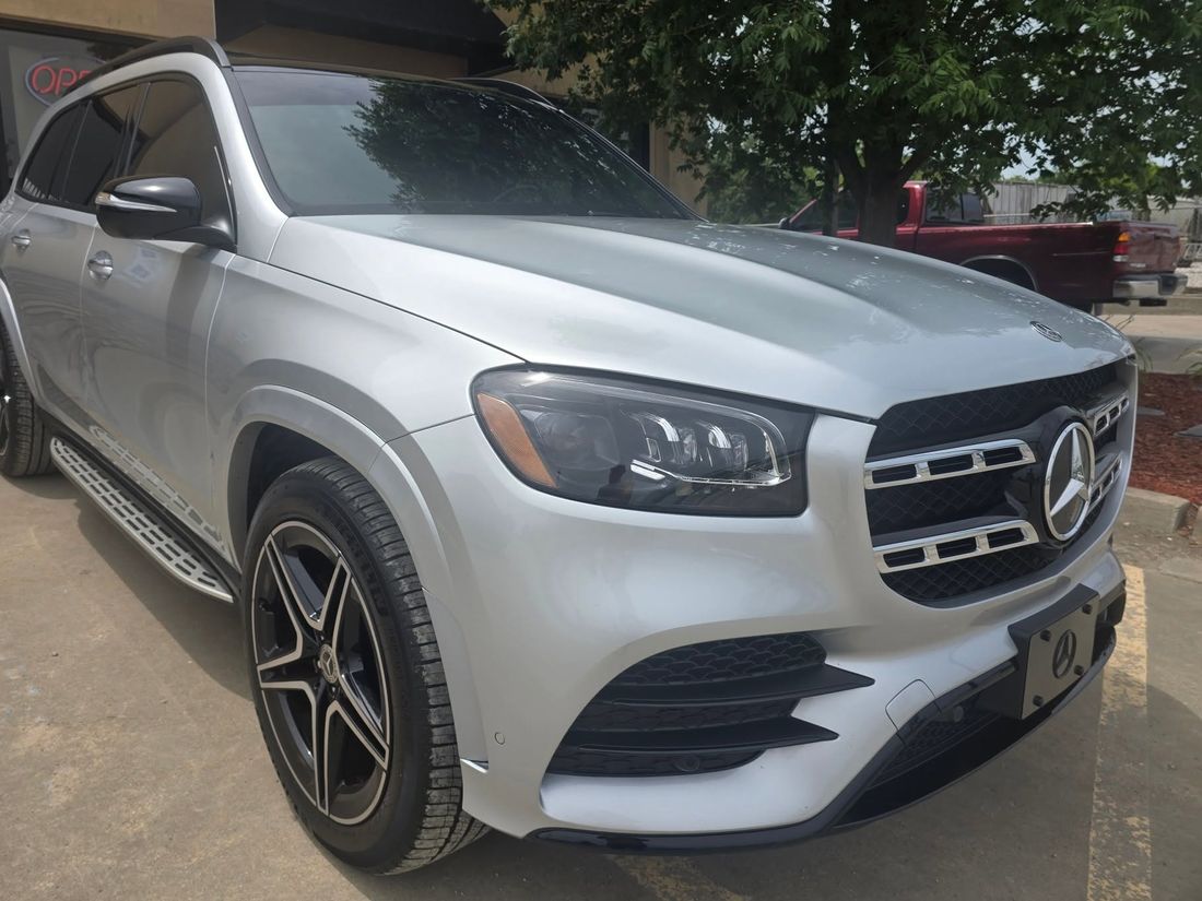 Silver Mercedes-Benz SUV outside Auto Armor Owasso